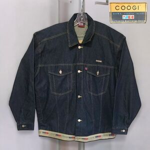 COOGI Y2K Blue Australia Down Under Men's Size XL Dark Wash Denim Jean Jacket